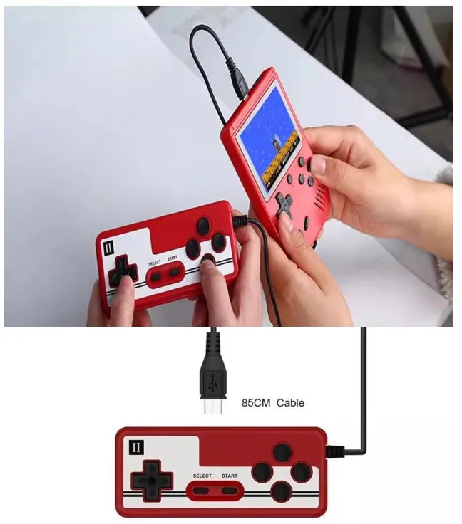 Red Retro Handheld Game Console for Kids  400 Classic Games  Rechargeable   TV-Connectable