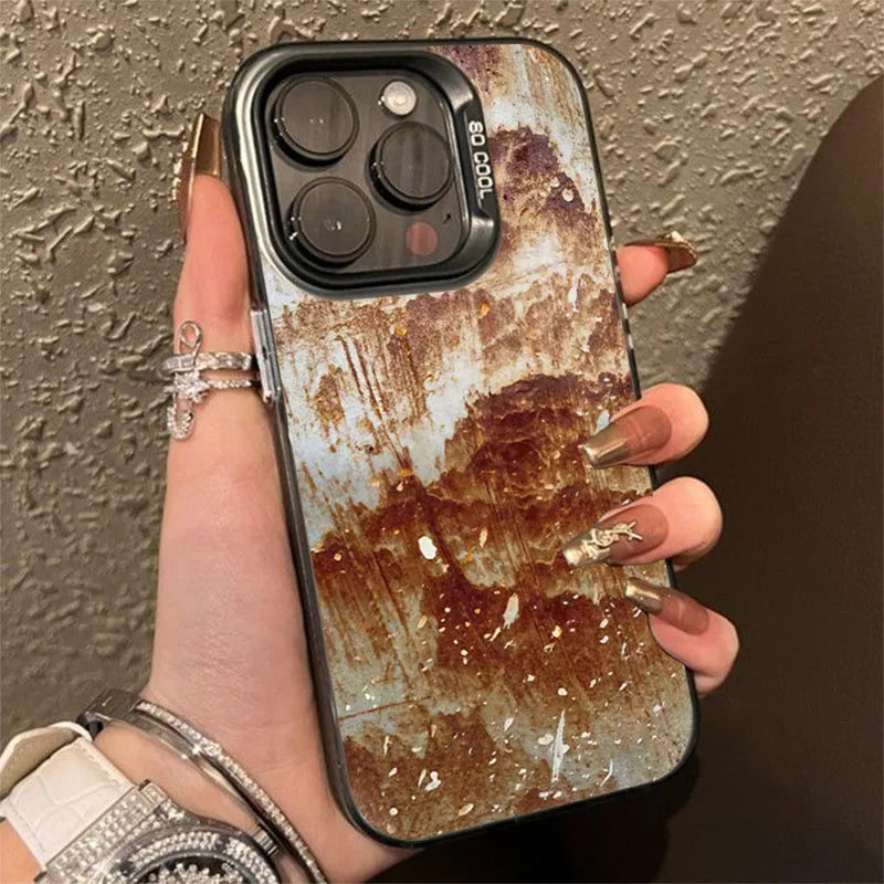 Retro Rust Design TPU Basic IMD Phone Case for Xiaomi Poco X7 X6 X5 X3 M6 F5 F6 F7 Pro 5G Shockproof Soft Bumper Hard Back Cover