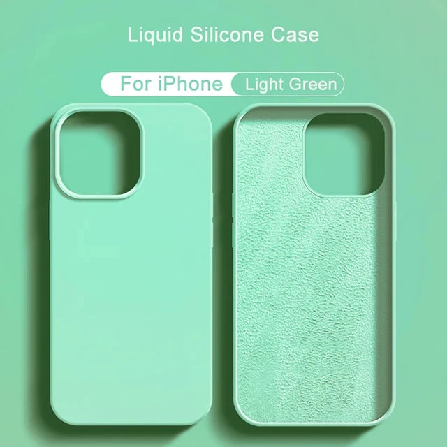 Original Liquid Silicone Case For iPhone 15 13 14 12 11 16 Pro Max Cover For iPhone 16 15 Plus Shockproof Case Phone Accessories