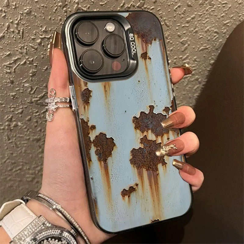 Retro Rust Design TPU Basic IMD Phone Case for Xiaomi Poco X7 X6 X5 X3 M6 F5 F6 F7 Pro 5G Shockproof Soft Bumper Hard Back Cover