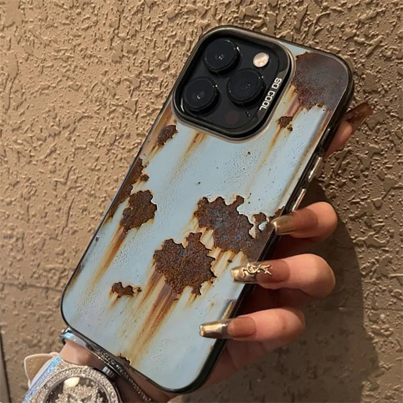 Retro Rust Design TPU Basic IMD Phone Case for Xiaomi Poco X7 X6 X5 X3 M6 F5 F6 F7 Pro 5G Shockproof Soft Bumper Hard Back Cover