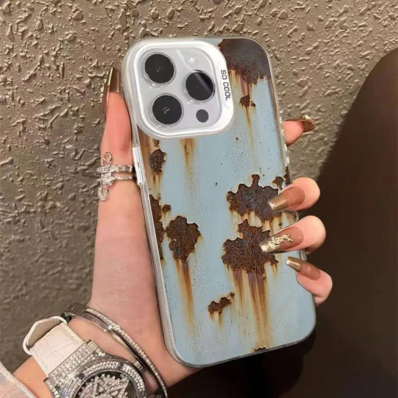 Retro Rust Design TPU Basic IMD Phone Case for Xiaomi Poco X7 X6 X5 X3 M6 F5 F6 F7 Pro 5G Shockproof Soft Bumper Hard Back Cover