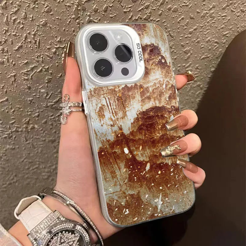 Retro Rust Design TPU Basic IMD Phone Case for Xiaomi Poco X7 X6 X5 X3 M6 F5 F6 F7 Pro 5G Shockproof Soft Bumper Hard Back Cover
